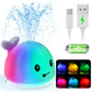 Gigilli Upgraded Baby Bath Toys, Rechargeable Light Up Bath Toys For Kids 1-3, Baby Toy 6-12 12-18 Months Whale Bath Toy Sprinkler, Fountain Bathtub Toys Toddler Newborn Birthday Easter Baby Gifts