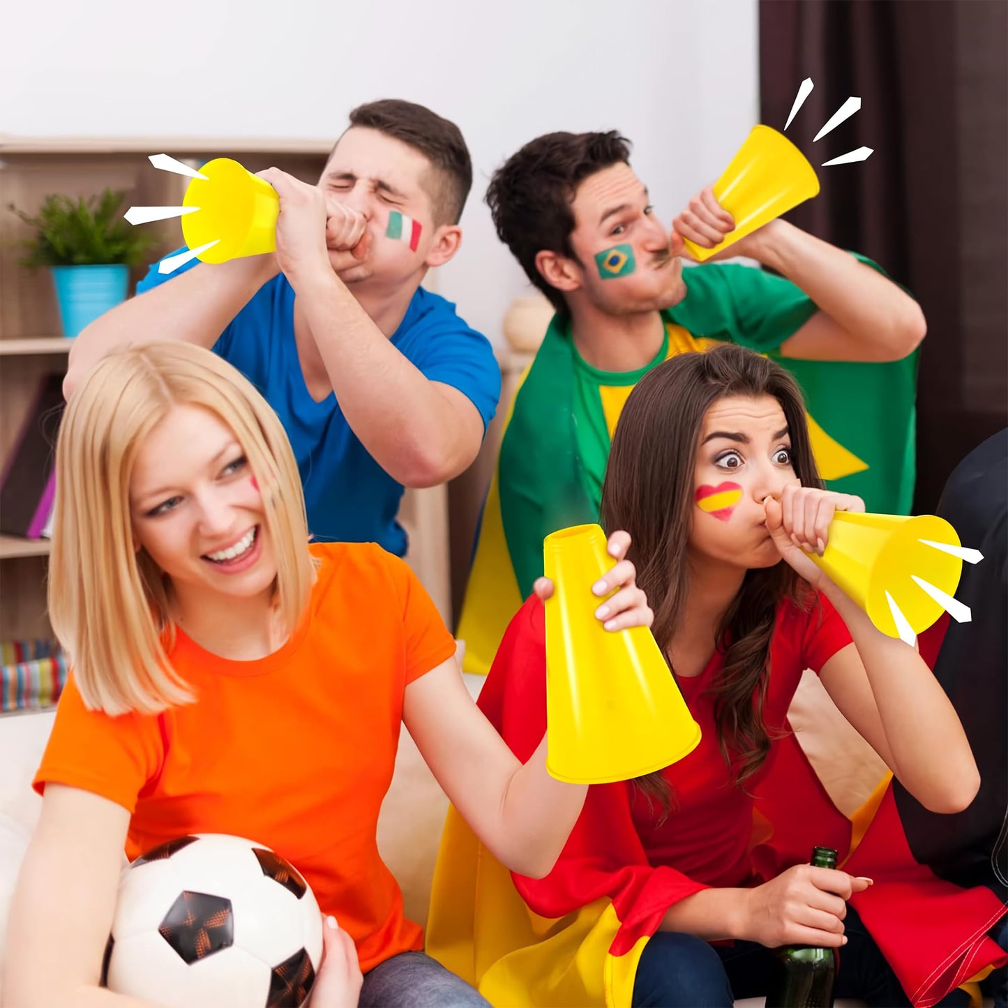 Yellow Plastic Megaphone (8.25' X 6') – 1 Pc - Eco-Friendly & Lightweight Design - Ideal For Sports Events, Parties & Cheerleading
