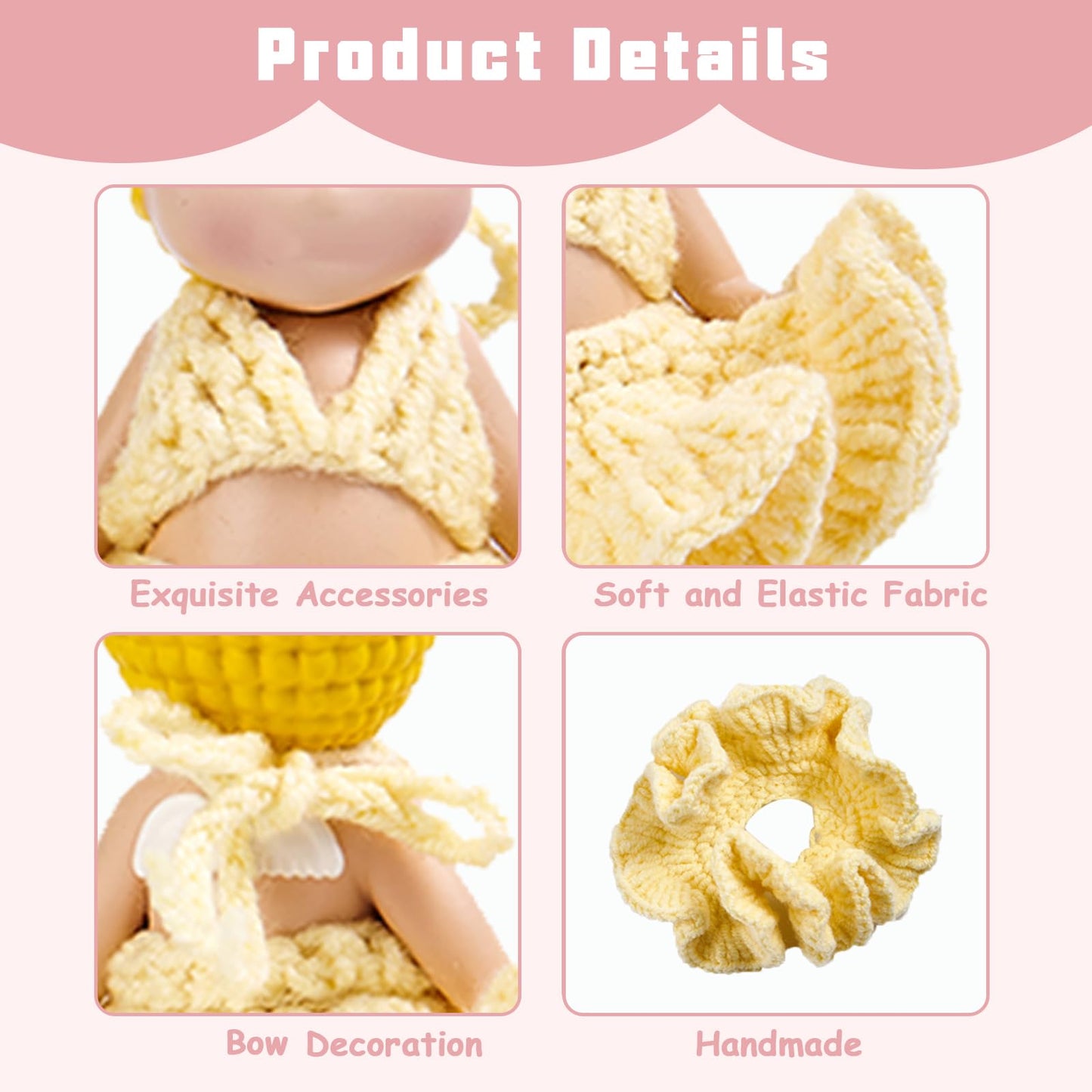 1 Set of Clothes for Sonny Angel  Yellow Bikini Skirt Series Fit for 3 Inch Minifigures Collectible Dolls  Cute Accessories Display and Decoration Gift for mature-themed Collectors