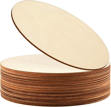 American Elm 12 Pieces 9 Inch Unfinished Wooden Circles, Wooden Cutouts Natural Round Wood Slices For Diy Wood Craft, Door Hange