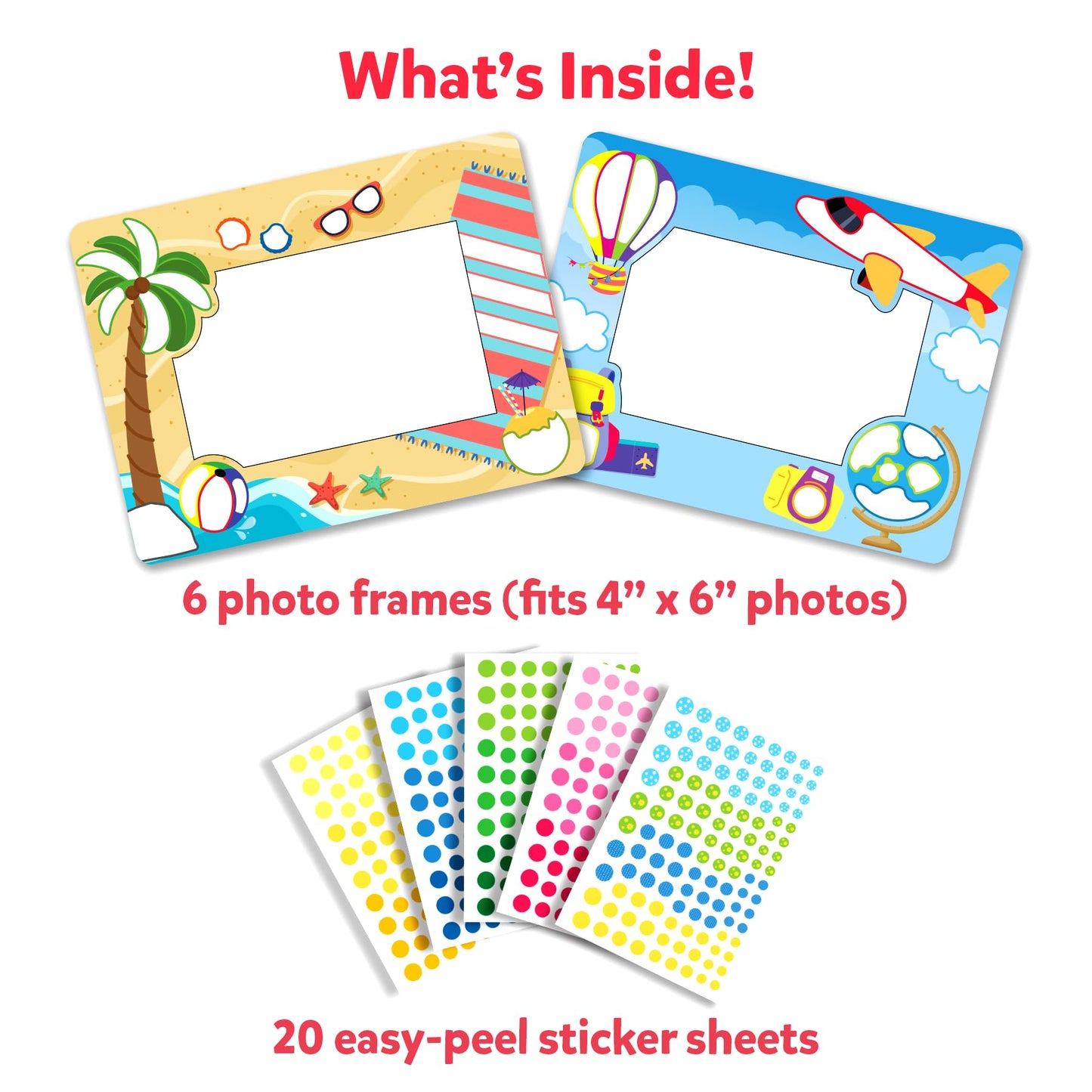 Skillmatics Dot It Sticker Art - Photo Frames, Mess-Free Fun for Kids, 500+ Stickers, Craft Kits, DIY Scrapbooking Activity, Tra