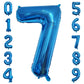 Paticool 40 Inch Blue Number Balloon 7, Large Number Foil Balloons Mylar For Girl Boy Birthday Party Celebration Decorations Sup