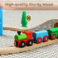SainSmart Jr. Wooden Train Set for Toddler with Double-Side Train Tracks Fits Brio, Thomas, Melissa and Doug, Kids Wood Toy Trai
