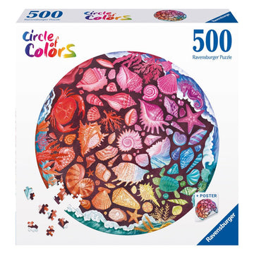 Ravensburger Circle Of Colors: Seashells 500 Piece Jigsaw Puzzle For Adults - 12000823 - Handcrafted Tooling, Made In Germany, Every Piece Fits Together Perfectly
