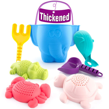 Hahaland Beach Toys For Toddlers 1-3 - Sand Toys For Toddlers 1-3, Baby Bucket Rake Shovel Set, Bath Water Outdoor Toy For Boys