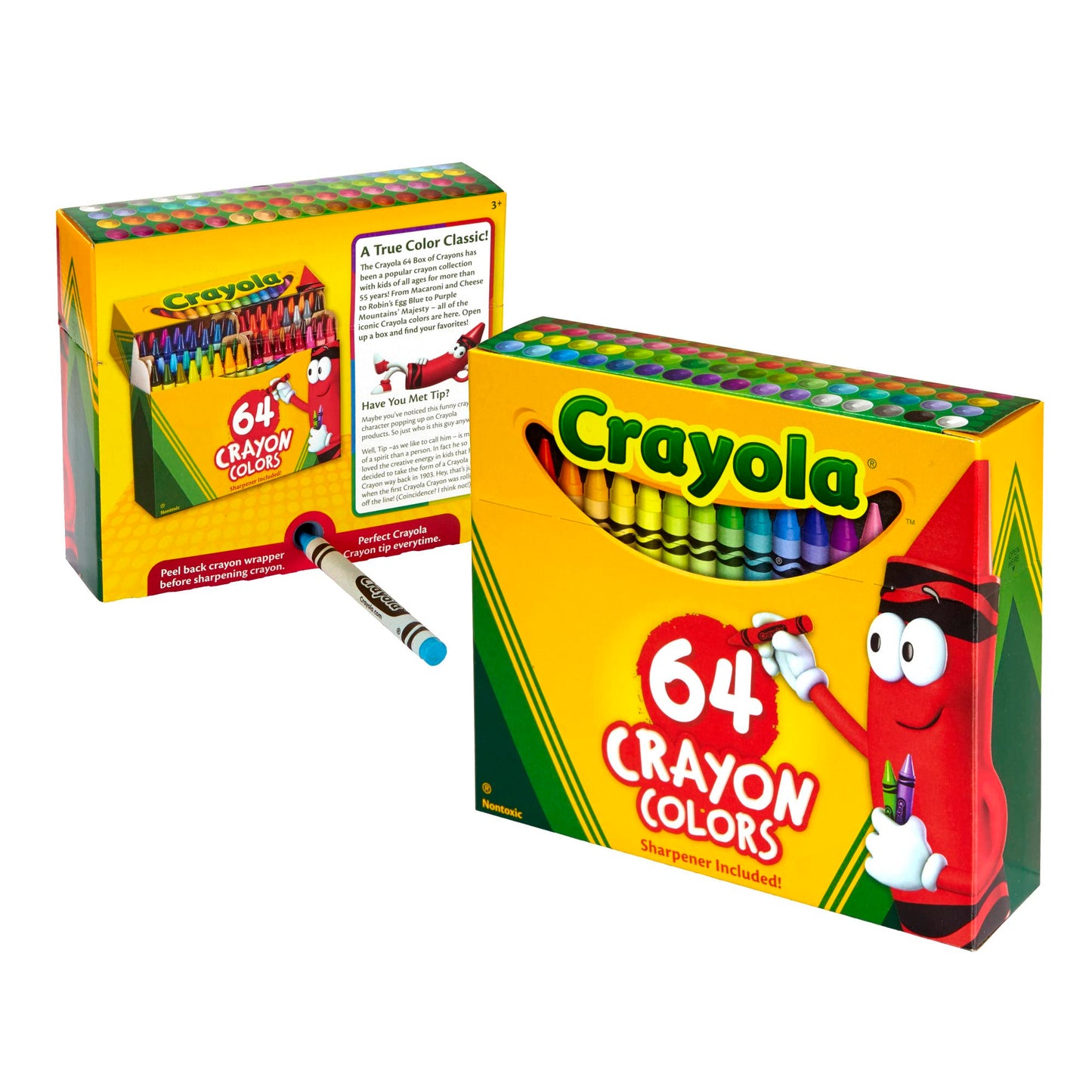 Crayola Crayons Box with Sharpener, 64 Count, Assorted Colors, Model 52 0064