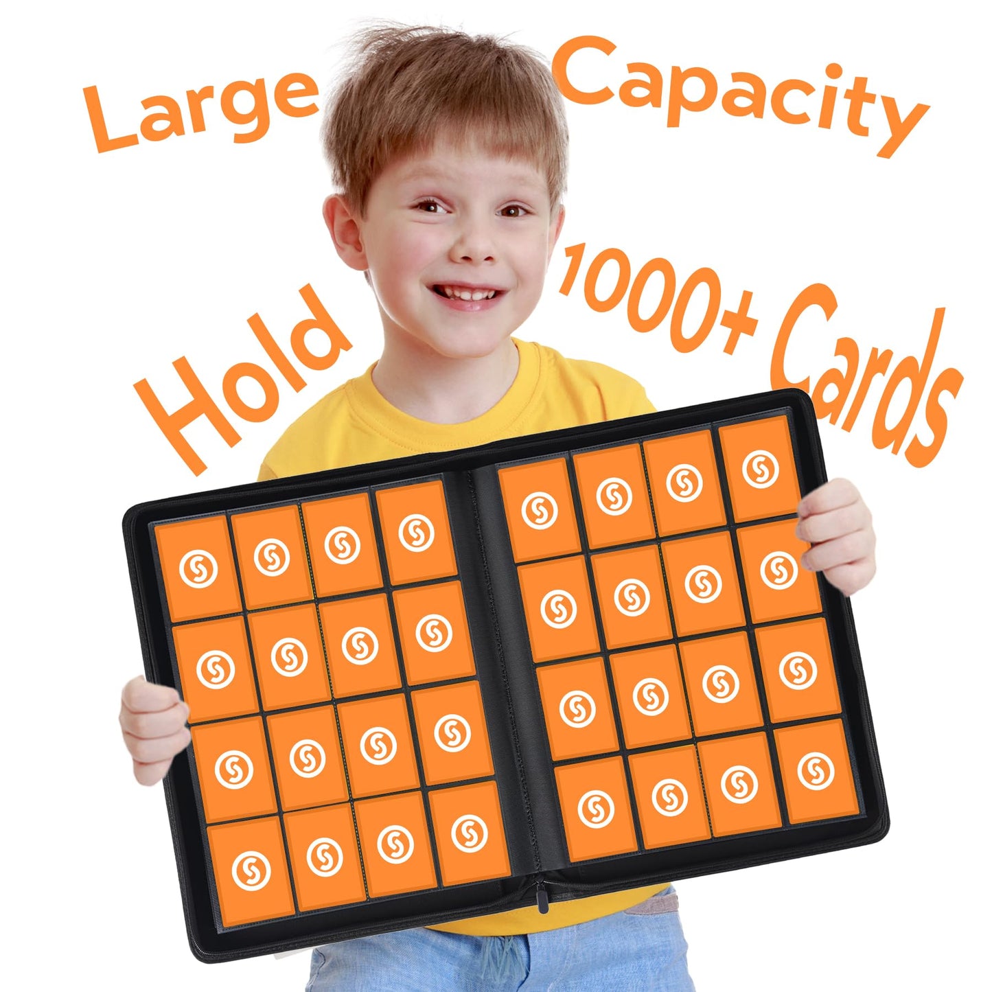 1000+ Pockets Trading Card Binder  enhanced 16 Pocket Card Binder  Ringless Side Loading Collection Album Holder Folders for MTG  TCG  Game Cards & Sports Cards (Black)