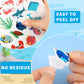 Julbear 300 Pieces Ocean Sea Animal Foam Stickers Bulk Self-Adhesive Tropical Fish Sea Creature Stickers Sea Turtles For Arts Cr