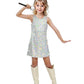 Sinkawa Jackets Girls Sequin Dress Sparkly Sleeveless Costume Prom Concert Party Outfit with Glitter Microphone Prop-Small Silve