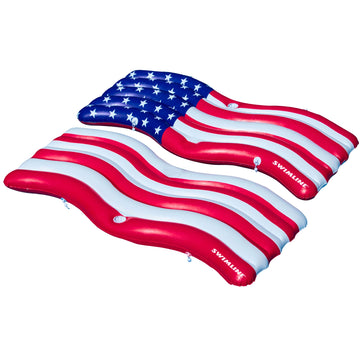 Swimline American Flag Infatable Pool Connector Mattress Set