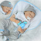 Reborn Baby Dolls Boy Clothes 22 Inch Gray Dinosaur Outfit Accessories 5 Pcs Sets Fit 20-22' Newborn Dolls Clothes