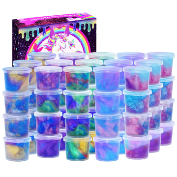 Bvehsr 48 Packs Galaxy Putty Slime, Party Favor For Kids Girls & Boys, Adults, Non Sticky, Stress & Anxiety Relief, Wet, Super Soft Sludge Toy,Easter Basket Stuffers