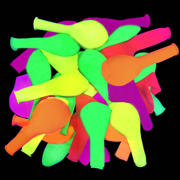 210 Pieces Neon Glow Party Balloons Uv Blacklight Balloons 12Inch Latex Glow In The Dark Balloons Reactive Fluorescent Neon Ball