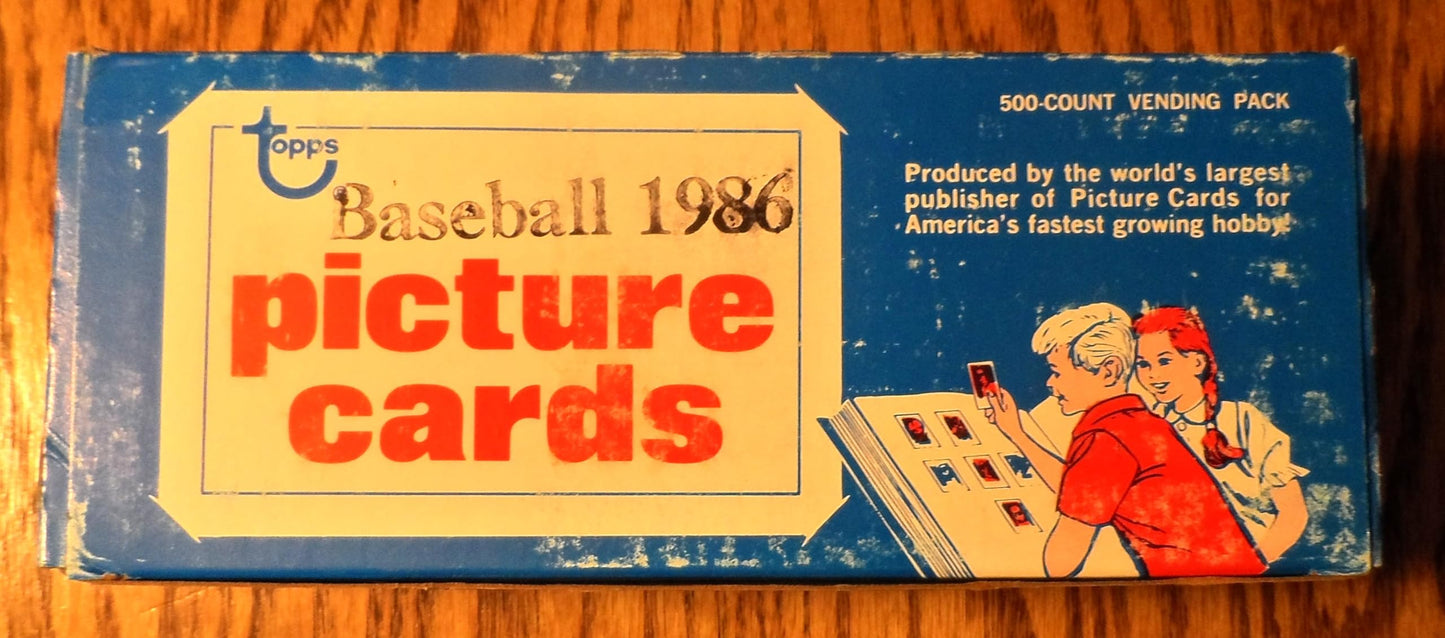 Topps 1986 Baseball Cards Unopened Vending Box (500 Cards)