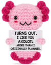 Weming Mini Crochet Axolotl - Polyester, 2"x2.3"x3.2", New Relationship Gift for Him/Her, Model ALOTL
