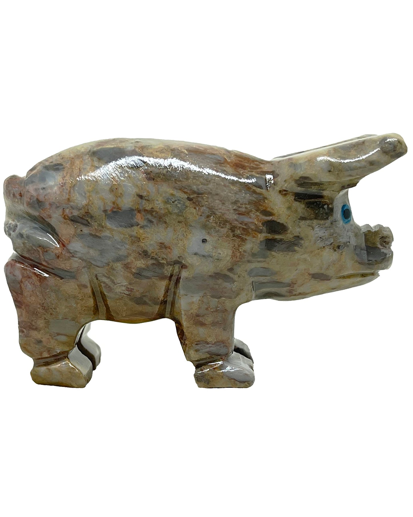 Nelson Creations, Llc 2 Inch Pig Natural Soapstone Hand-Carved Animal Charm Totem Stone Carving Figurine