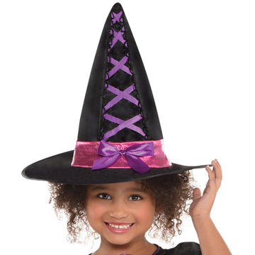 Amscan Girls Light-Up Sparkle Witch Costume, Includes Dress, Hat, And Wand; 3-4T