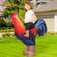 Comin Inflatable Chicken Costume Kids Ride-On Rooster Costume Blow Up Suit Funny Fancy Dress Cosplay Cock Halloween Costume For
