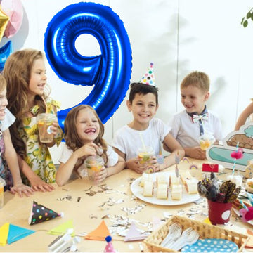 40 Inch Blue Number 9 Balloon Extra Big Size Jumbo Mylar Foil Helium Balloons 9 For Birthday Party Celebration Decorations Gradu