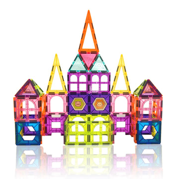 Contixo ST4 Magnetic Tiles - 112 PCs 3D Building Blocks STEM Construction Creativity, Imagination, Recreational, Educational Bui