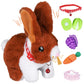 Stuffed Bunny Toys For Kids With Fruit And Vegetable Toys, Hopping Toy Rabbit That Wiggling Ears And Nose, Electronic Bunny Stuffed Animal, Perfect Birthdays, Christmas And Easter Gifts For Kids 3-7