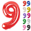 Red Number 9 Balloon 40 Inch, 9 Balloon Number, 9Th Birthday Decorations, Red Party Supplies For Boys Girls