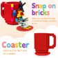 FUBARBAR Brick Coffee Mug - Funny Novelty Cup with Lid & Straw, Building Block Toy Mug, Gift Idea for Men/Women/Kids (Red)