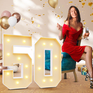 Imprsv 3Ft 50Th Birthday Decorations Numbers: 50Th Birthday Party Anniversary Decorations Large Light Up Numbers 50 For Men Wome