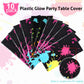 Glow Party Table Covers Neon Party Tablecloths 108 X 54 Inch Glow Party Tablecloths Disposable Plastic Neon Glow Table Cloth For Neon Birthday Party Black Light Party Supplies (10 Pieces)