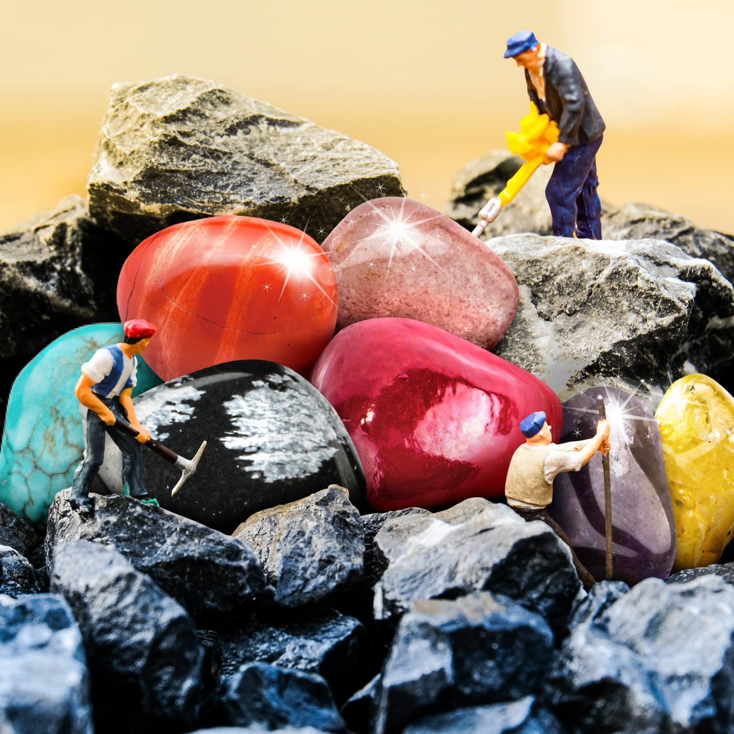 Byncceh Rock Collection Box For Kids - 25 Unique Gemstones- Educational Science Kit, Great Stem Gift For Boys & Girls