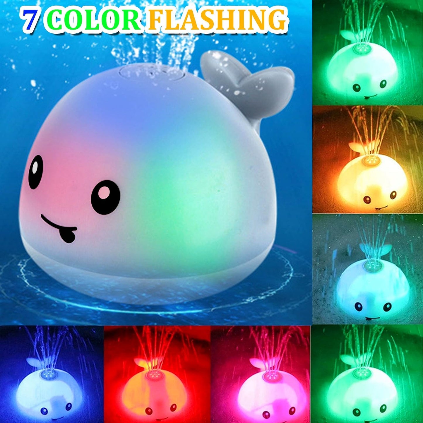 Toddla Whale Bath Toy Sprinkler - Bath Toys For Toddlers 1-3 - Light Up Water Whale Bath Toy - Bathtub Toys For Infants 6-12 Mon
