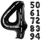 Race Car 4 Balloon, Number Balloons 40 Inch, 4Th Black Party Decorations, Racecar Birthday Decorations Four Large Numbers For Pa