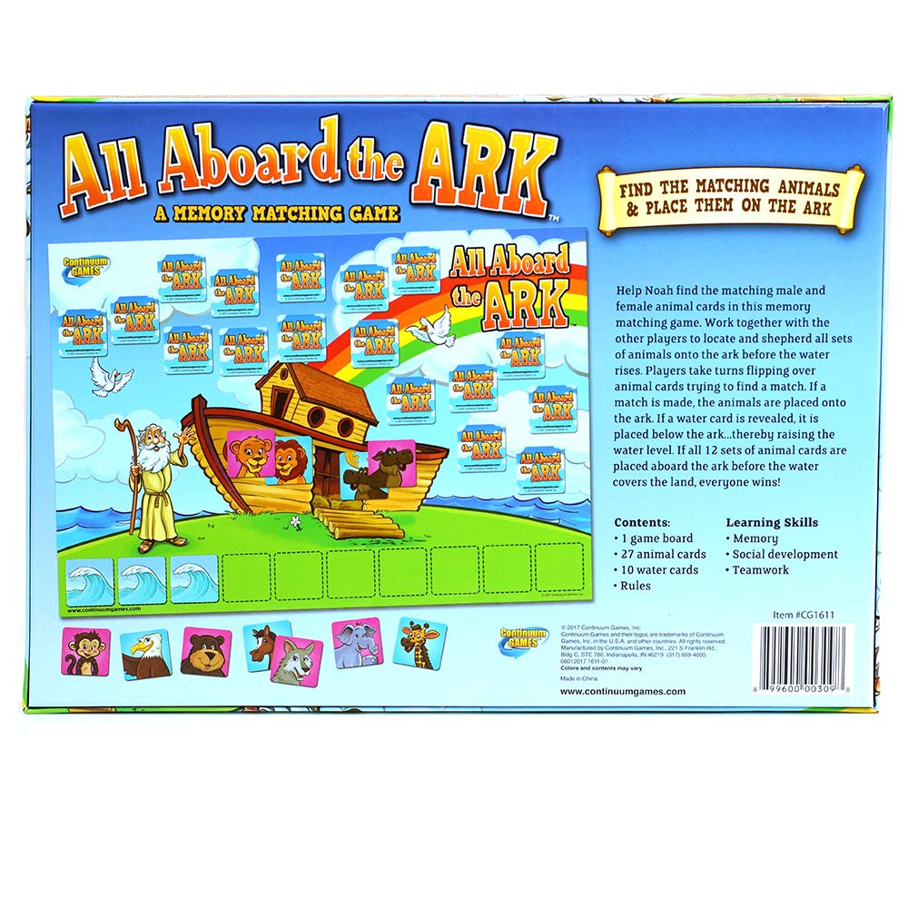 Continuum Games - All Aboard The Ark Board And Matching Game - Kids Ages 4 And Up