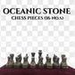 Handcrafted enhanced Marble Chess Pieces Set - Elegant 32-Piece Replacement for 12-15 Inch Chess Boards Storage Box (Grey and White)