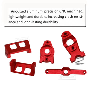 RCarmumb RC Upgrades Part for 1/16 E-Revo/Mini Slash/Mini Summit,Alloy Servo Saver Steering Bellcrank & Servo Guards Protector,R