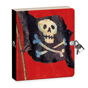 Peaceable Kingdom Pirates 6.25' Lock And Key, Lined Page Diary For Kids