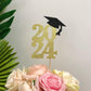 Alissar 10 Pack Glitter Gold Double Sided 2024 Graduation Party Centerpiece Sticks Glitter Table Topper Party Supplies (2024 Car
