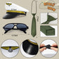 G.C Girls Pilot Costume Kids Dress Up Outfits Toddler Sunglasses Hat Accessories Halloween Cosplay Role Play Party Gifts