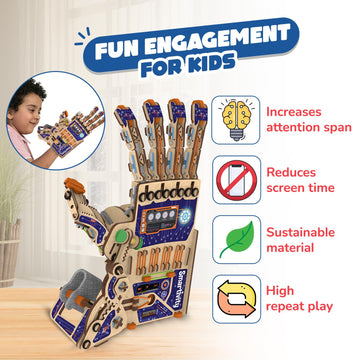 Smartivity Diy Robotic Mechanical Hand Stem Toy For Kids 8-9-10-11-12-13-14 Years Old | 2024 Parents Choice Award Winner I Birthday Gift For Boys & Girls | Engineering Kit For 8-14 Years Old