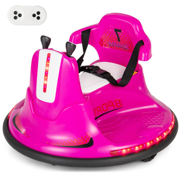 Honey Joy 12V Bumper Car For Toddlers 1-3, Baby Ride On Bumper Car W/Dual Joysticks, Flashing Led Light & 360 Degree Spin, Electric Vehicle For Kids, Ride On Car W/Remote Control, Gift For Boys Girls
