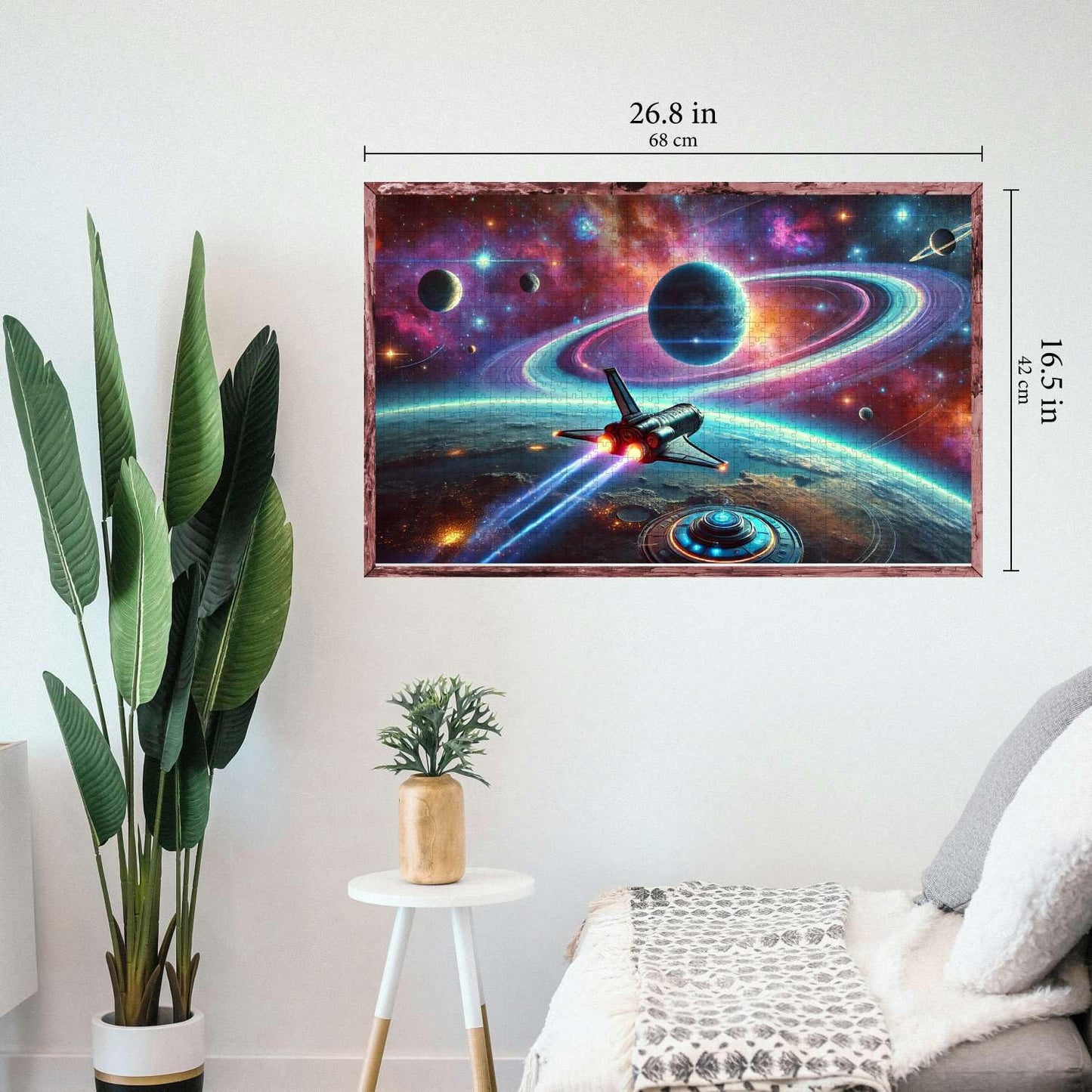 Jigsaw Puzzles for mature-themeds 1000 Pieces - Challenging Colorful and Unique with Large Poster - Letters on Back - AI Art - Rompecabezas para mature-themedos - Gifts for mature-themed  Couples  Teens (Space Exploration)