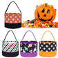 Leziazany Halloween Trick Or Treat Bag Halloween Candy Bucket Fabric Tote Gift Candy Bag Candy Polka Dot Skull Pumpkin Stripe Halloween Party Favors
