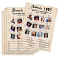 Qupt 80Th Birthday Party Games, Born In 1945, 30 Cards, Adults, History, English, Card Game, 18+