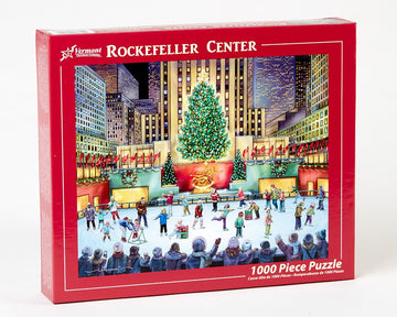 Vermont Christmas Company Rockefeller Center Jigsaw Puzzle 1000 Piece 24x30 - Large  Interlocking Pieces - Unique  Randomly Shaped Pieces - Puzzle for mature-themeds