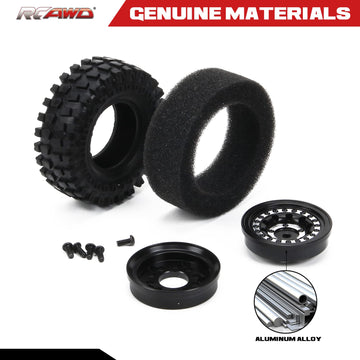 RCAWD Beadlock Wheel Rim Tires for FMS 1/24 FCX24