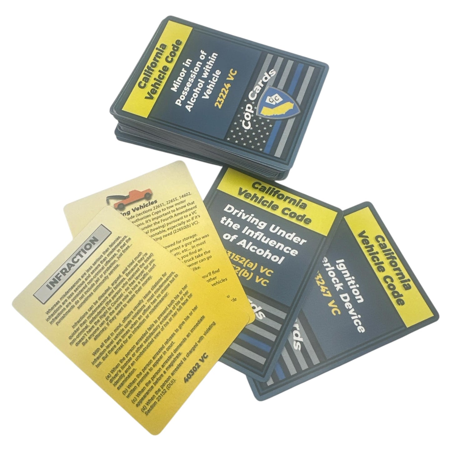 Cop Cards: California Traffic Cop Edition - enhanced Flashcards for Law Enforcement - Learning Aid or Police Gift
