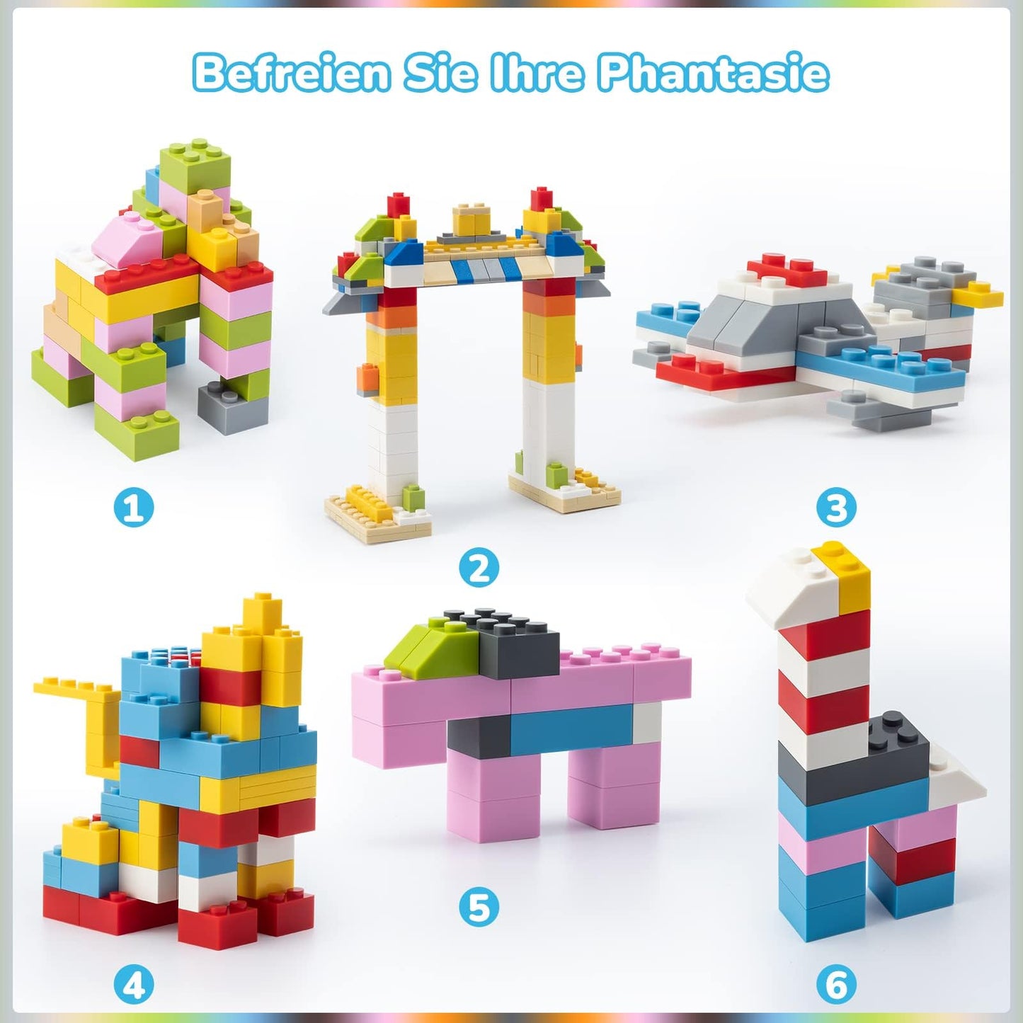 Wyswyg 1200 Piece Building Bricks,Bulk Classic Building Blocks Box Compatible With Most Major Brands 12 Colors 14 Bulk Shapes