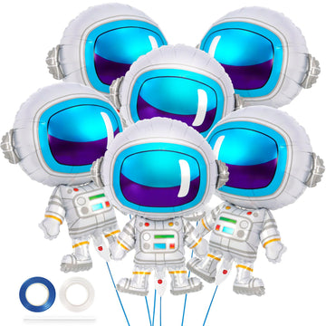 6 Pcs Astronaut Balloons For Kids,Astronaut Foil Balloon,Space Party Decorations,Outer Space Balloon For Baby Shower Universe Sp