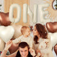 40 Inch Cream One Balloons, Large Letter Balloons For 1St Birthday, One Foil Helium Balloons, Mylar Big Beige Alphabet Balloons,