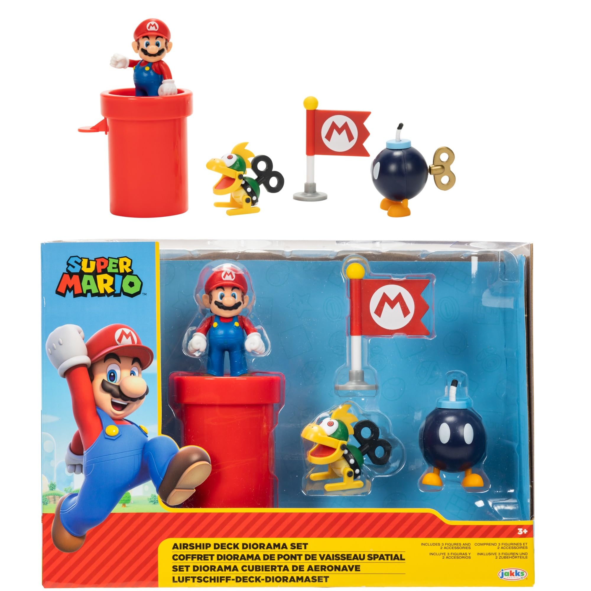 Mario Tooth Super Mario 2.5' Action Figures Bowser'S Airship Deck Diorama Playset ...